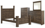 Juararo Queen Poster Bed, Dresser and Mirror