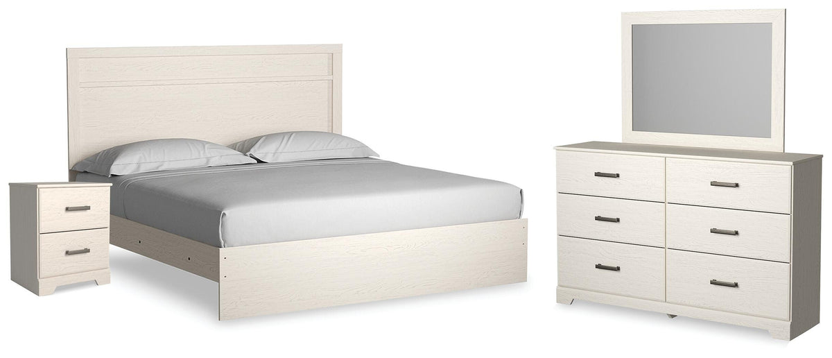 Stelsie King Panel Bed with Dresser, Mirror and Nightstand
