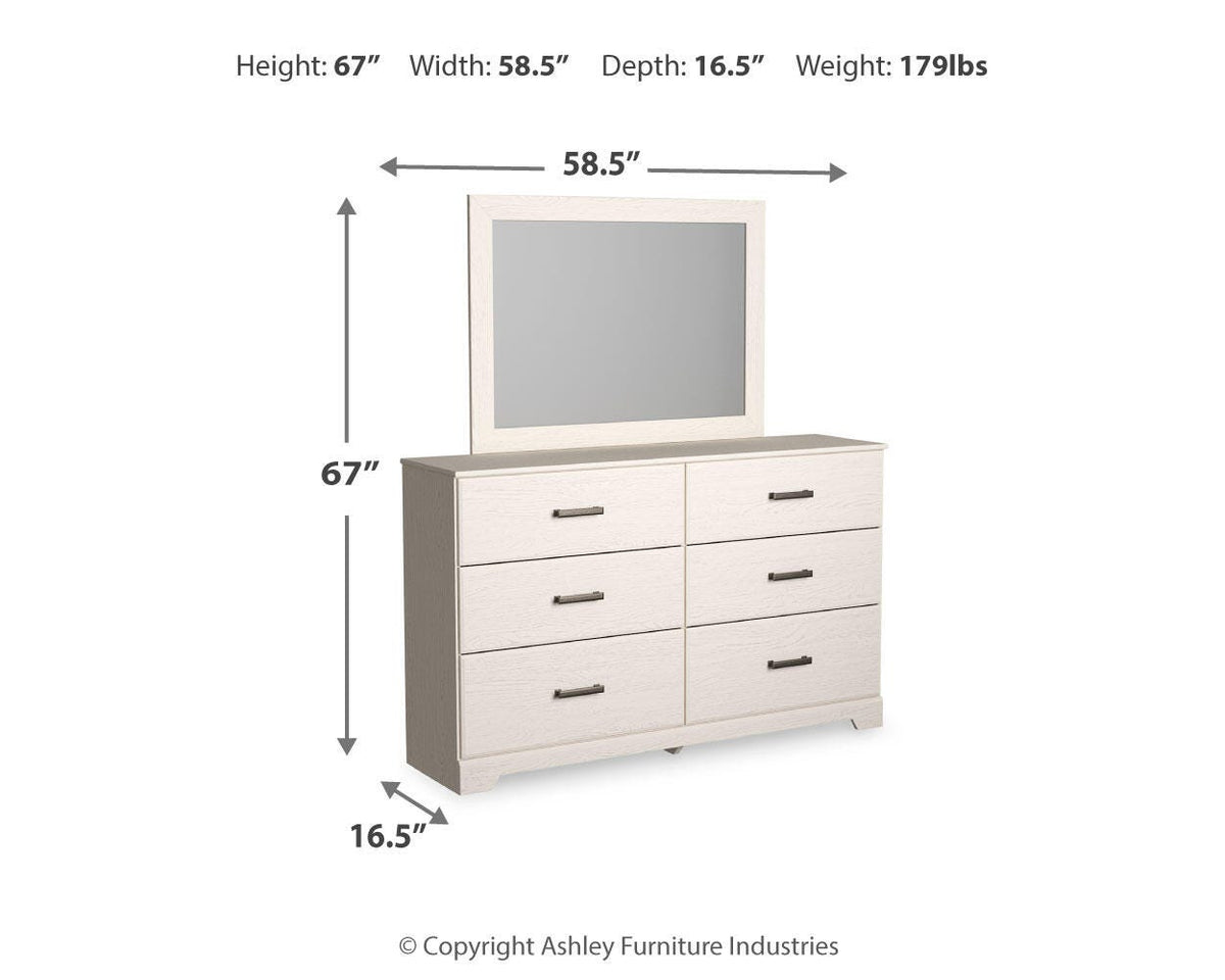 Stelsie Full Panel Bed, Dresser and Mirror