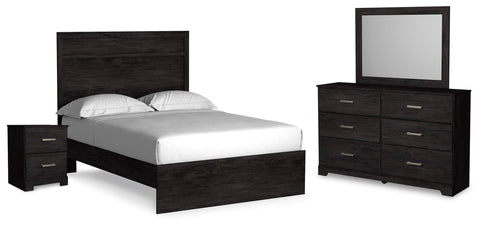 Belachime Full Panel Bed, Dresser, Mirror and Nightstand