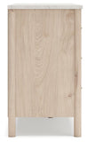Cadmori Queen Upholstered Panel Bed, Dresser and Nightstand