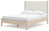 Cadmori Queen Upholstered Panel Bed, Dresser and Mirror