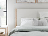Cadmori Queen Upholstered Panel Bed, Dresser and Nightstand