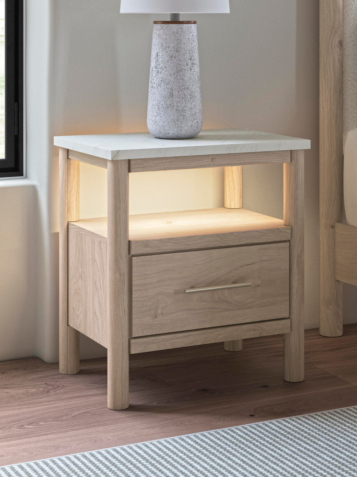 Cadmori Queen Panel Bed, Dresser, Mirror and Nightstand