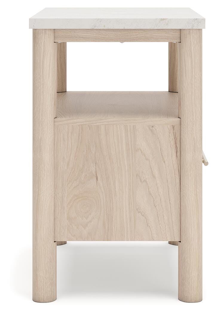 Cadmori Queen Upholstered Panel Bed, Dresser and Nightstand