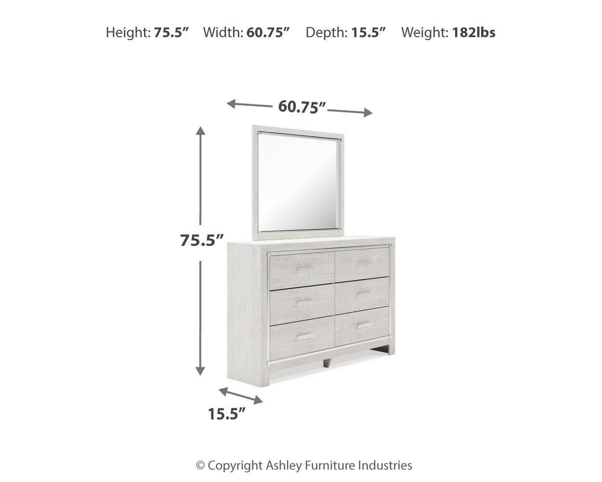 Altyra King Upholstered Storage Bed, Dresser, Mirror, Chest, and Nightstand