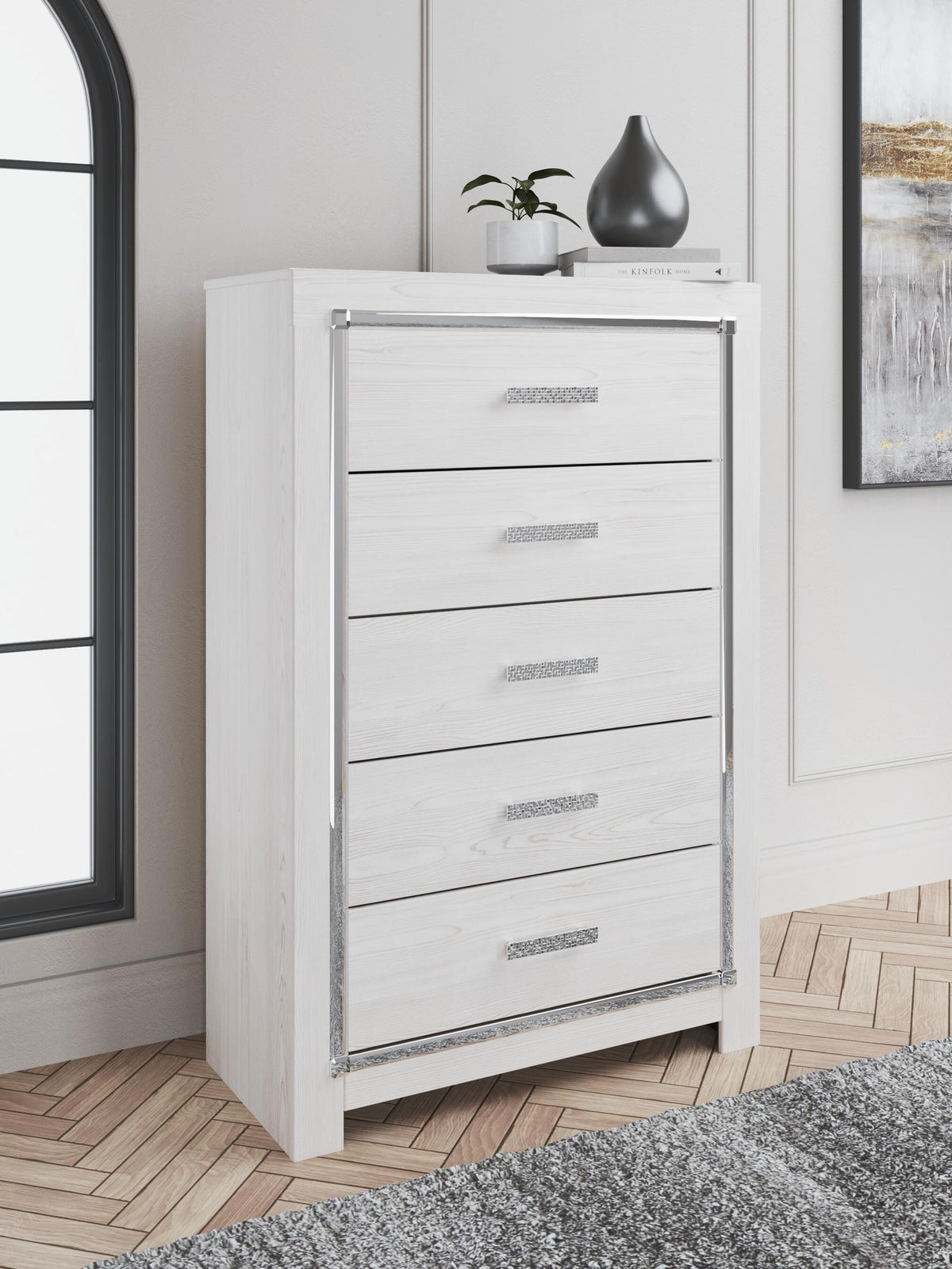 Altyra Queen Storage Bed, Dresser Mirror, Chest and 2 Nightstands