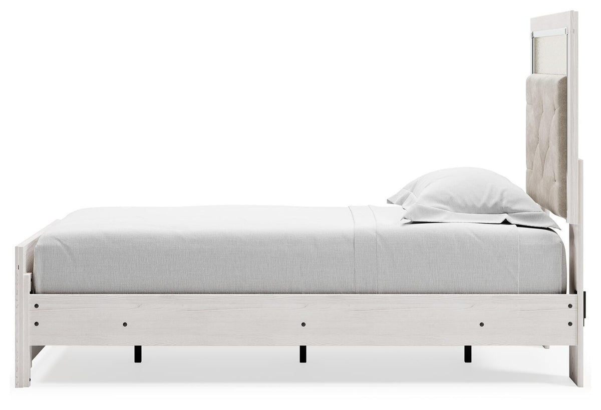 Altyra Twin Upholstered Panel Bed and 2 Nightstands