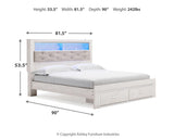 Altyra King Upholstered Bookcase Bed with Storage