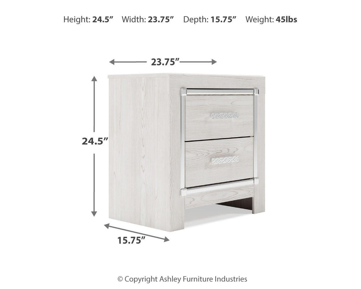 Altyra Queen Upholstered Panel Bed, Dresser, Mirror, and Nightstand