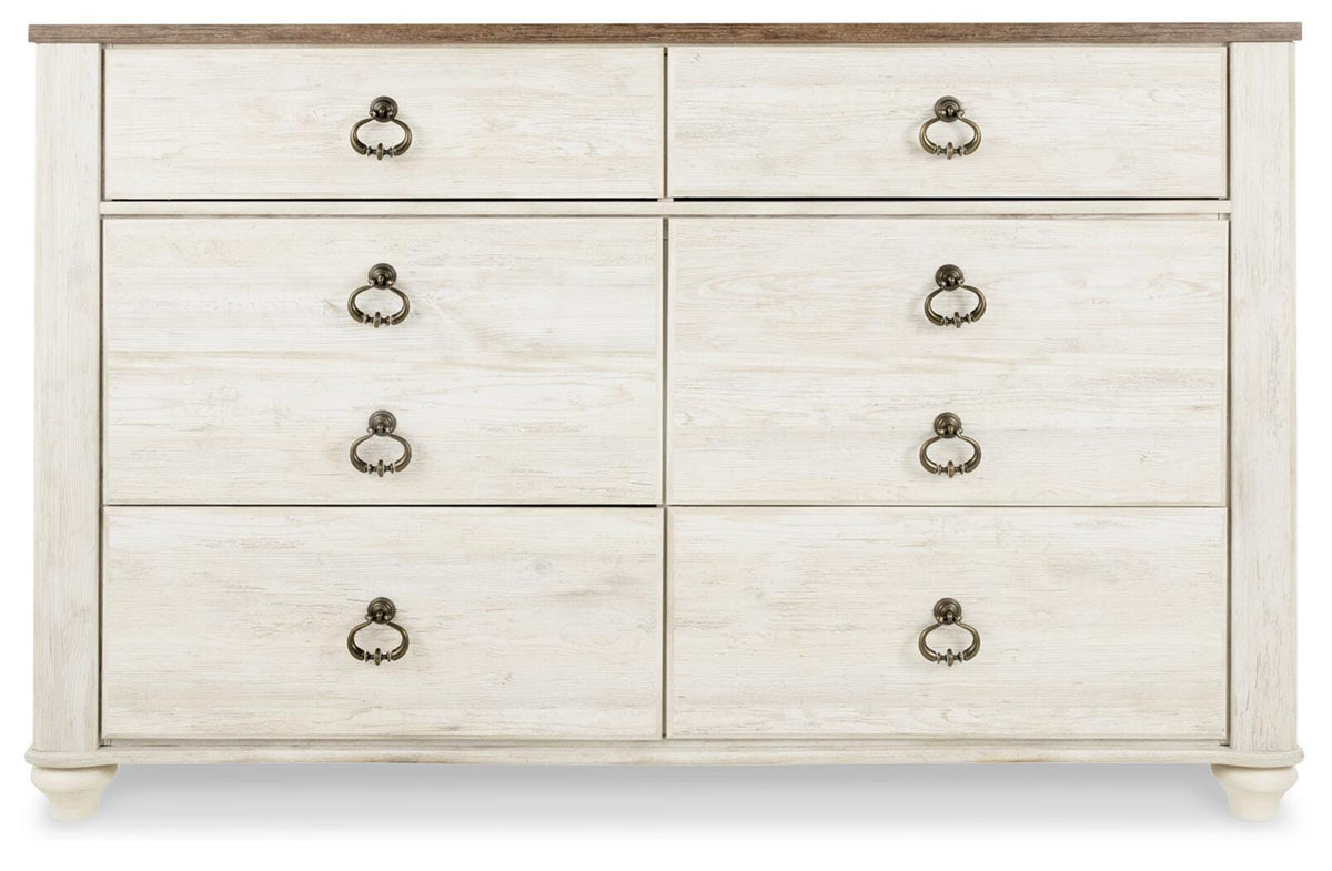 Willowton King Sleigh Bed, Dresser and Nightstand