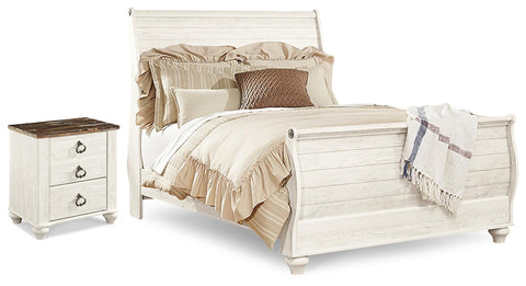 Willowton Queen Sleigh Bed and Nightstand