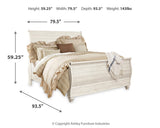 Willowton King Sleigh Bed, Dresser, Mirror and Nightstand
