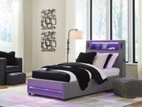 Finigale Twin Upholstered Bed with Wireless Audio