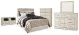Bellaby Queen Panel Headboard, Dresser, Mirror, Chest and 2 Nightstands