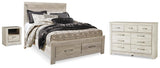 Bellaby Queen Panel Storage Bed, Dresser and Nightstand