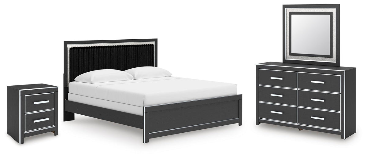 Zuraleus King Panel Bed, Dresser, Mirror and Nightstand
