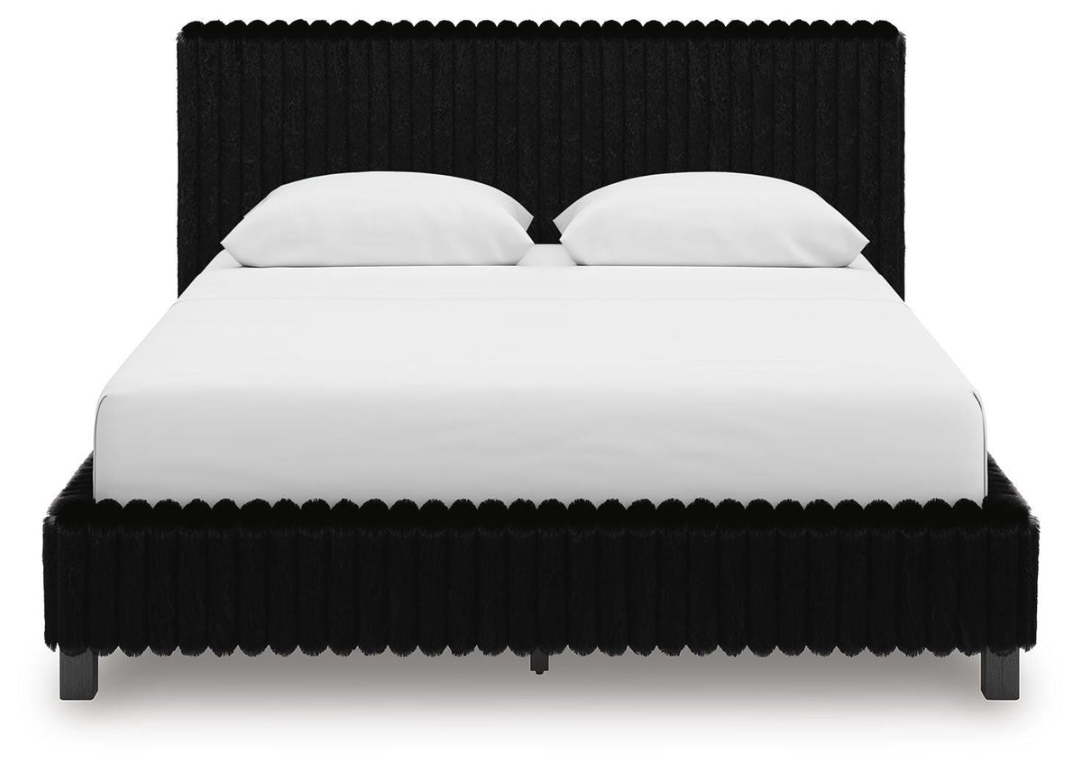 Zuraleus Queen Upholstered Bed, Dresser, Mirror and Nightstand