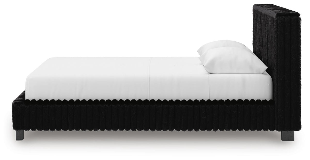 Zuraleus Queen Upholstered Bed, Dresser, Mirror and Nightstand