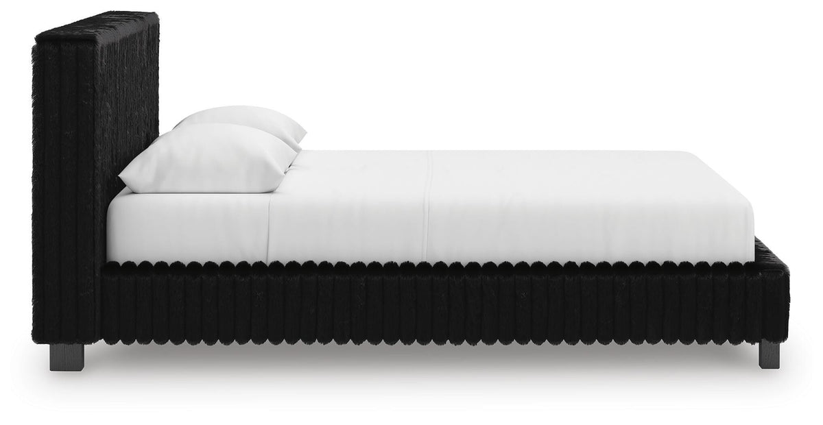Zuraleus Queen Upholstered Bed, Dresser, Mirror and Nightstand