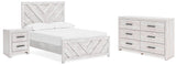 Cayboni Full Panel Bed, Dresser and Nightstand