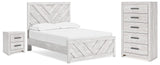 Cayboni Full Panel Bed, Chest and Nightstand