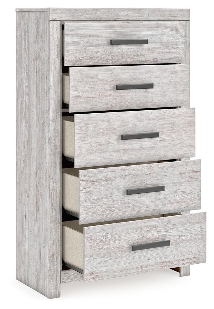 Cayboni Full Panel Bed, Dresser, Mirror, Chest and 2 Nightstands