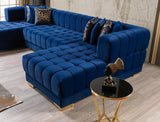 Ariana Velvet Blue Double Chaise Sectional