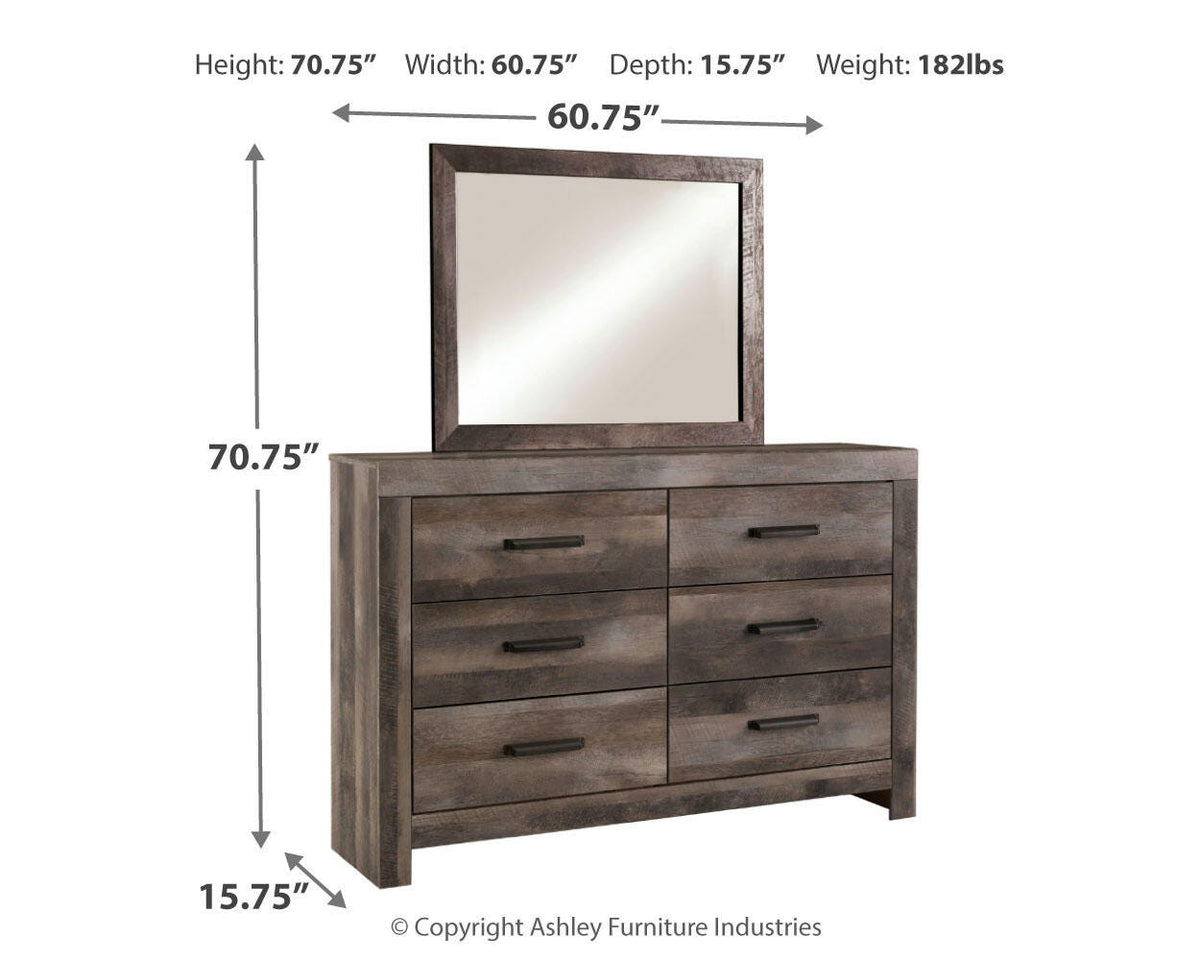 Wynnlow Queen Panel Bed with Mirrored Dresser and Nightstand