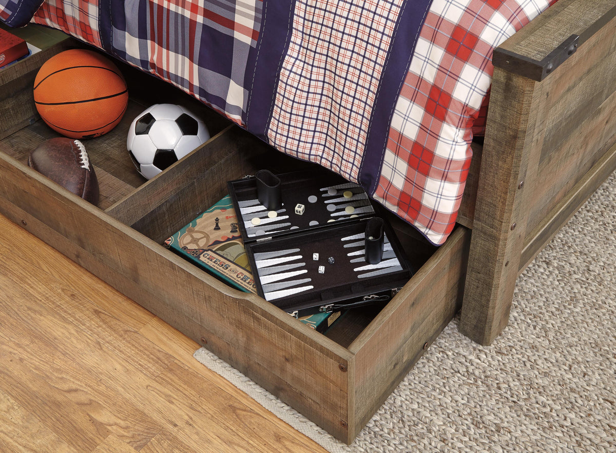Trinell Full Panel Bed with 1 Large Storage Drawer