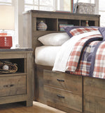Trinell Twin Panel Bed with Storage and Nightstand