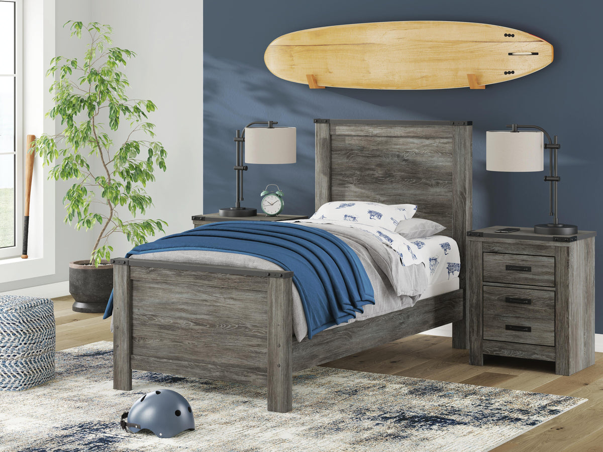 Frandern Twin Panel Bed, Dresser and Mirror