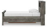 Frandern Twin Bookcase Bed with Storage, Dresser and Mirror