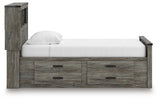 Frandern Twin Bookcase Bed with Storage, Dresser and Mirror
