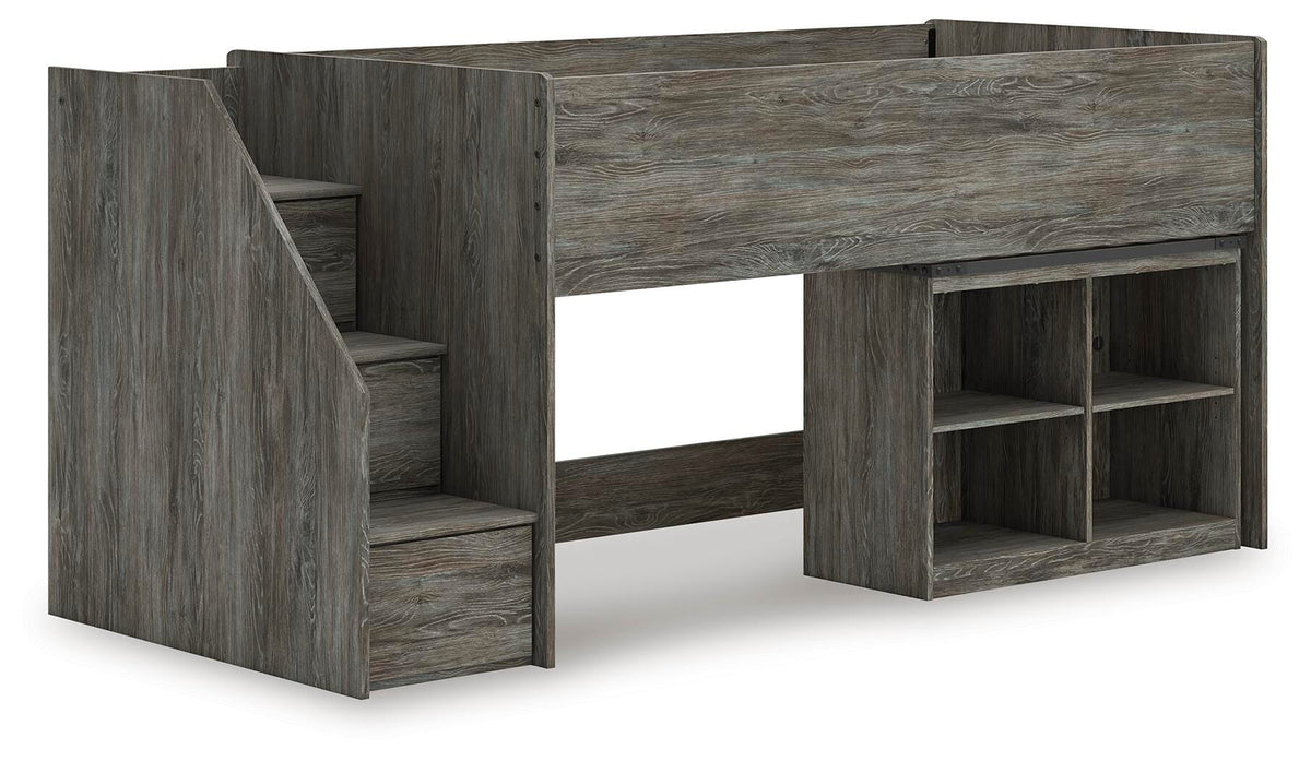 Frandern Twin Loft Bed with Bookcase Storage