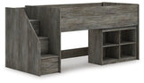Frandern Twin Loft Bed with Bookcase Storage