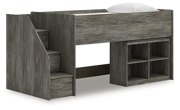 Frandern Twin Loft Bed with Bookcase Storage