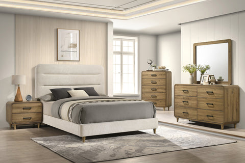 Nyomi White/Brown Upholstered  Bedroom Set