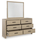Calmoro Queen Bookcase Bed, Dresser and Mirror