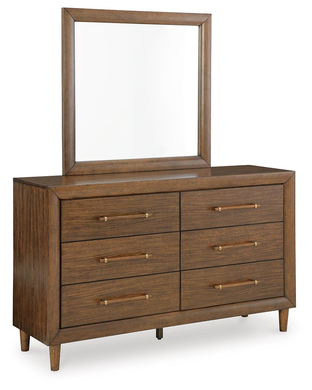 Lyncott Queen Upholstered Bed, Dresser, Mirror and Nightstand
