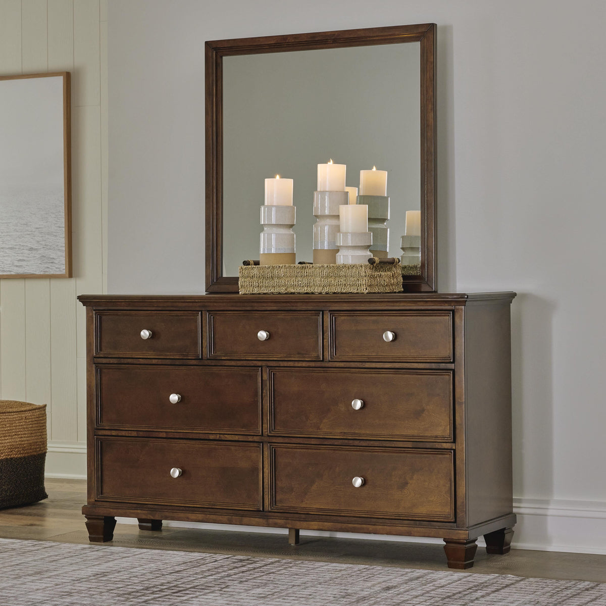 Danabrin King Panel Bed, Dresser and Mirror