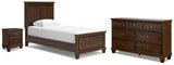 Danabrin Twin Panel Bed, Dresser and Nightstand