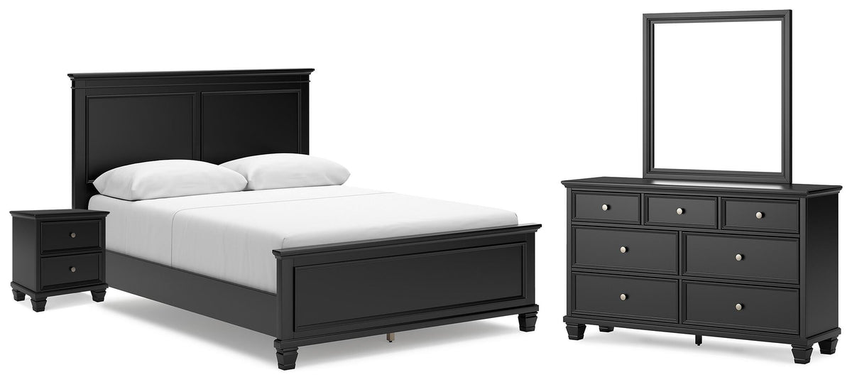 Lanolee Queen Panel Bed, Dresser, Mirror and Nightstand