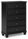 Lanolee King Panel Bed, Dresser, Mirror, Chest and 2 Nightstands