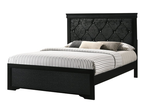 Amalia Black King Panel Bed
