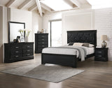 Amalia Black Upholstered Panel Bedroom Set