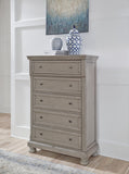 Lettner California King Panel Bed, Dresser, Chest and 2 Nightstands