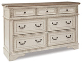 Realyn King Upholstered Sleigh Bed, Dresser and Nightstand
