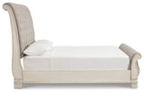 Realyn Queen Upholstered Sleigh Bed and Chest