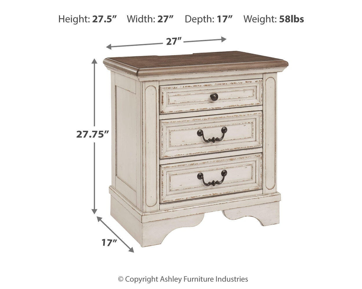 Realyn Full Panel Bed, Dresser, Mirror, Chest and Nightstand